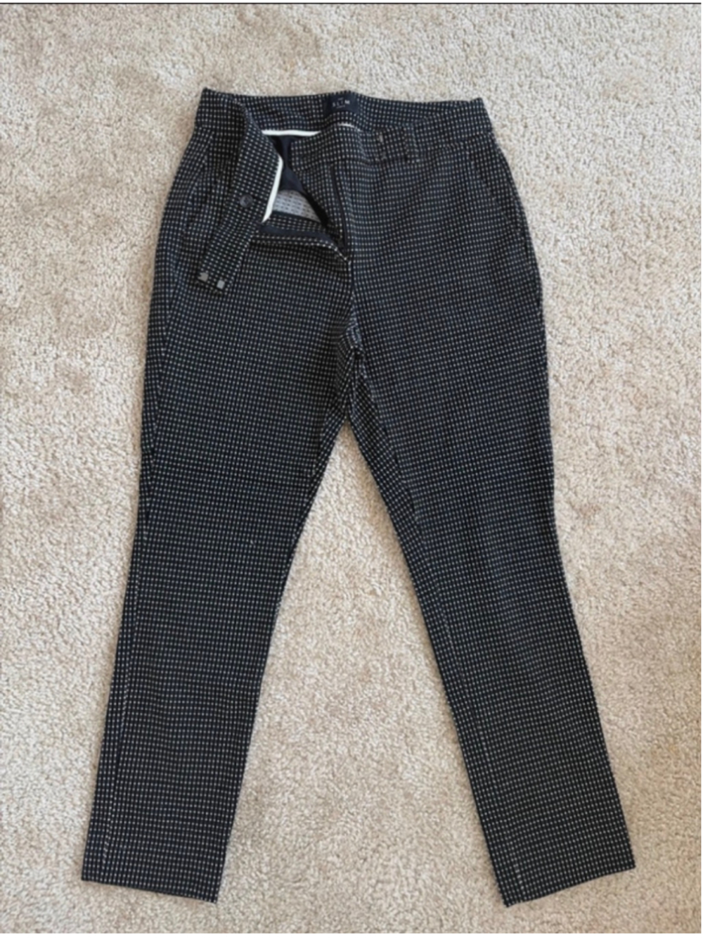 White House Black Market The Slim Ankle Pants Black White Size 2